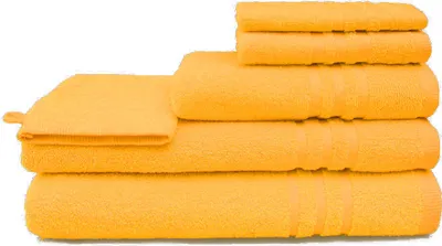 Produktbild von grace grand spa Handtuch Aktion mit Streifen-Bordüre Sonnengelb One Size