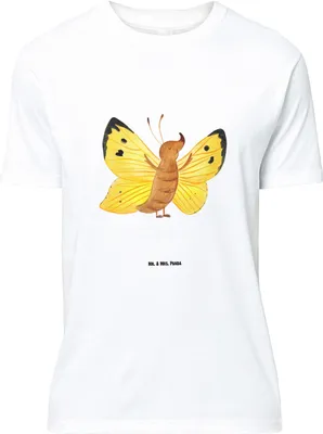 Produktbild von Mr. & Mrs. Panda Größe M T-Shirt Schmetterling Zitronenfalter - Weiß - Geschenk, Tshirt, Shirt, Fakt, Fakten, mit Spruch, Schmetterlinge, Lustige Sprüche, Anders, Herren
