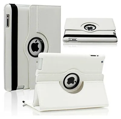 Produktbild von 360° Schutz Hülle für Apple iPad 2 iPad 3 iPad 4 (9.7 Zoll) Case Tasche Etui Schutzhülle schwenkbar weiß WEISS