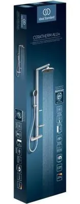 Produktbild von Ideal Standard – Ceratherm Alu+ Duschsystem mit Brausethermostat, Silver