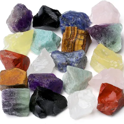 Produktbild von 10 Chakra Heilsteine Rohsteine 200g 2-3 cm Natürliche Kristalle Set Geschenkbox