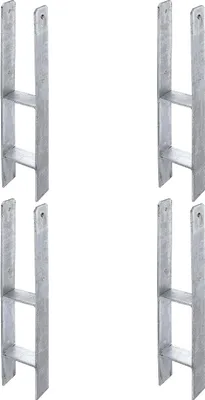 Zdjęcie produktu dla Alberts 4 x wsporniki słupków H, 101x600 mm, grubość materiału 6 mm, głębokość 60 mm, ocynkowane ogniowo
