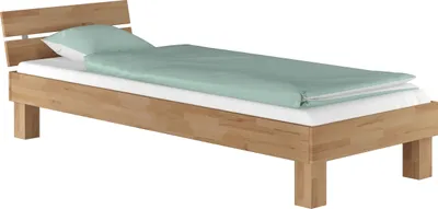 Produktbild von Buchebett massiv natur Einzelbett 90x200 Holzbett Bettrahmen Zubehör wählbar V-60.86-09ohne Zubehör