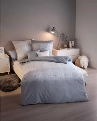 Produktbild von Bettwäsche Satin Gestreift Swirl Grau 100% Baumwolle Modern Reißverschluss Kaeppel Bettbezug Kissenbezug Bettgarnitur glänzend edel waschbar