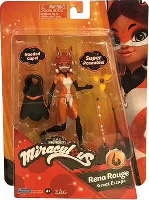 Immagine prodotto di Miraculous Rena Rouge figura da gioco Coccinella Coccinella e Gatto Noir Volpe Rossa da collezione