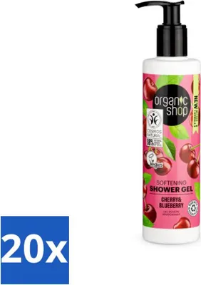 Image de Organic Shop - Gel douche Cerise & Myrtille - Rafraîchissant et hydratant - 280 ml - Pack avantage - 20 pièces