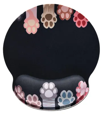Produktbild von Ergonomisches Mauspad mit Katzenpfoten-Design und Memory-Schaum-Handgelenkstütze, rutschfeste Gummibasis, 25,4 x 22,9 cm