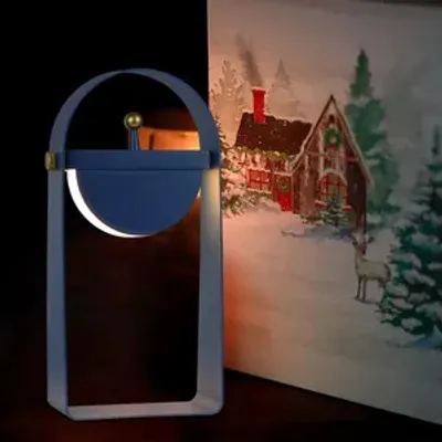 Produktbild von ZMH LED stolní lampa Modrá noční lampa Přenosná nálada 360° otočná Bezdrátová stmívatelná integrovaná LED dioda