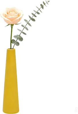 Productafbeelding van Bloemenvaas - Keramiek - Minimalistisch - Handgemaakt - Geel