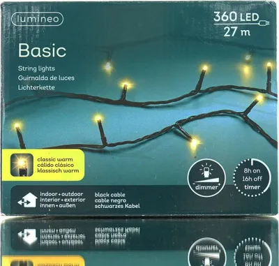 Produktbild von Lumineo LED Lichterkette Basic schwarz 27 Meter 360 Lichter - softgold