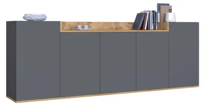 Produktbild von Cordele - Sideboard, 200x35x70h cm Anthrazit, 7 Regale  Italy