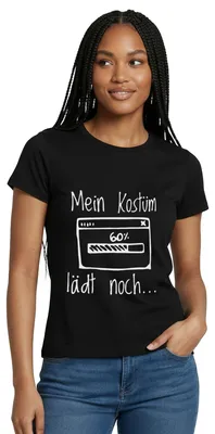 Produktbild von Spreadshirt Mein Kostüm Lädt Noch Faschingsmuffel Fasching Outfit Frauen T-Shirt, XXL, Schwarz
