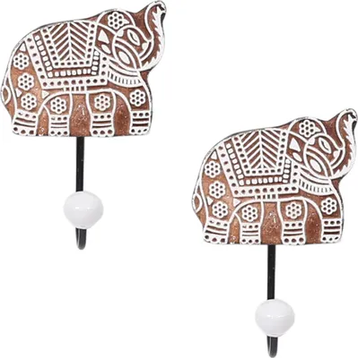Image de Marrakech Set de 2 crochets de vestiaire Boho Déco Porte-serviettes 15 cm | Utilisable comme porte-manteau pour enfants Crochet à vêtements dans la chambre d'enfant | Porte-armoire Anima dans le couloir Porte-serviettes dans la cuisine