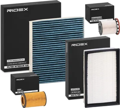 Produktbild von RIDEX Filterset Inspektionspaket Filtersatz für VW Golf VII Schrägheck (5G1, BQ1, BE1, BE2) Passat Variant (3G5, CB5) Golf VII Variant (BA5, BV5)