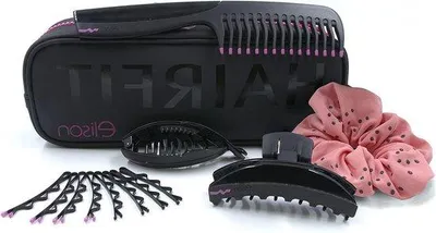 Produktbild von Haaraccessoires-Set für Mädchen und Frauen - Haarklemmen und Bandeaus - Cosmetische Tasche