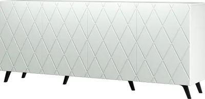 Produktbild von Kommode Diverse DV1 Sideboard 200x82x42 cm Gefräste Front 4 Türen Weiß/Weiß/Muster 3