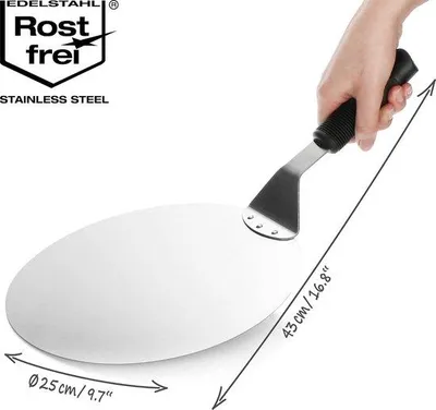 Produktbild von Famanu Pizzaschaufel aus Edelstahl - Silber/Schwarz