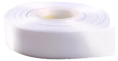 Satinband 10 mm x 23 m Weiß, doppelseitig, für Geschenke & Basteln