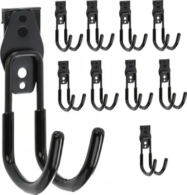 Immagine prodotto di Set di 10 ganci da parete per utensili di BOTLE, ganci per utensili, per attrezzi, a forma di U 11 cm, robusti con rivestimento in PVC, per garage, capanni, officine, ganci per seghe a mano e seghe da giardino, ganci doppi, portata fino a 30 kg