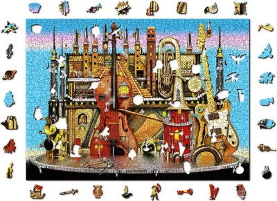 Produktbild von WOODEN CITY Holzpuzzle Musical Castle 2in1, 1010 Teile ECO