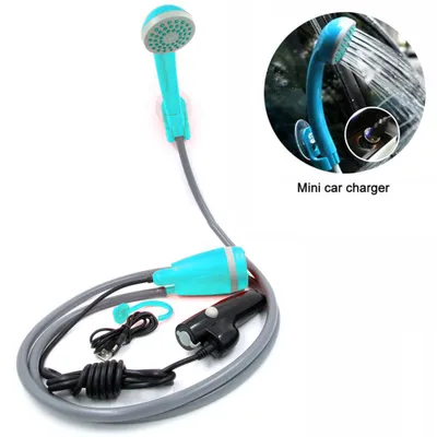 Produktbild von Tragbare Campingdusche, Campingdusche mit Tauchpumpe, tragbare Outdoor-Duschpumpe für Camping