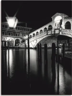 Produktbild von ARTland Leinwandbild Venedig Canal Grande & Rialto Brücke I Größe: 30x40 cm