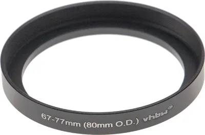 Produktbild von vhbw Step-Up-Ring Adapter 67 - 77mm für - Filteradapter, Aluminium Matt-Schwarz