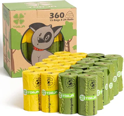 Produktbild von Hundekotbeutel 360 Stück, Extra Dick und Stark, 100% Auslaufsicher, Nachhaltig, Biologisch Abbaubar
