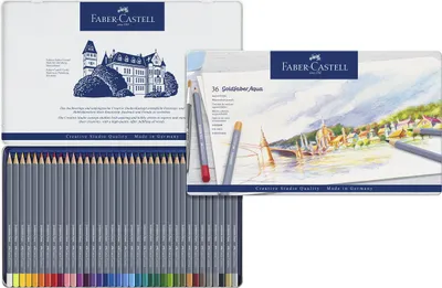Image de Faber-Castell 114636 Goldfaber Aqua Crayon aquarelle - Étui métallique de 36 pièces