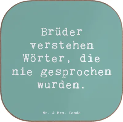 Produktbild von Mr. & Mrs. Panda party untersetzer Spruch Bruderverständnis - Meeresbrise - Geschenk, Geschwister, Verwandte, herzerwärmende Sprüche, Design, Familienbande, Verständnis