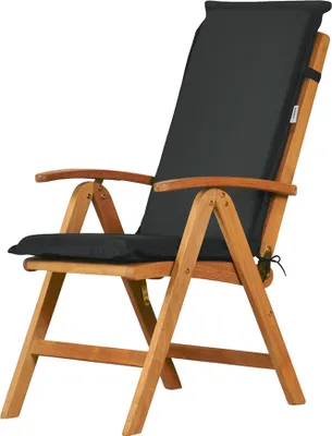 Produktbild von Hochlehnerauflage Gartenstuhl Auflage grau, Stuhlauflage Recliner als waschbares und UV-beständiges Garten Stuhlkissen