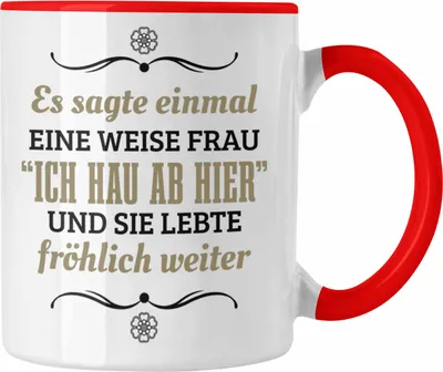 Produktbild von Trendation - Jobwechsel Tasse Geschenk Kollegin Kollege Lustig Abschiedsgeschenk Sprüche - Ich Hau Ab Hier (Rot)
