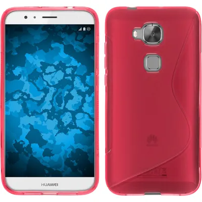 Produktbild von PhoneNatic Case kompatibel mit Huawei G8 - pink Silikon Hülle S-Style + 2 Schutzfolien