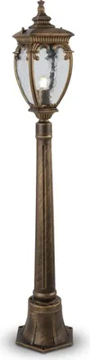 Produktbild von Außenleuchte Aluminium Glas E27 IP44 113 cm hoch in Gold antik Rustikal