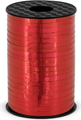 Image de Ruban plastique, rouge métallisé, 5mm/225m