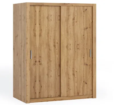 Produktbild von Schiebetürenschrank BONO 180cm Eiche artisan Schwebetürenschrank mit Kleiderstangen