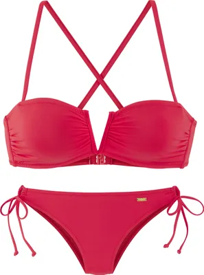 Produktbild von Buffalo Bandeau-Bikini neon rot Größe 34 Cup A/B