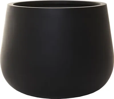Produktbild von VIVANNO Blumentopf Fiberglas GIRAR Rund, Anthrazit matt - 49x37 cm