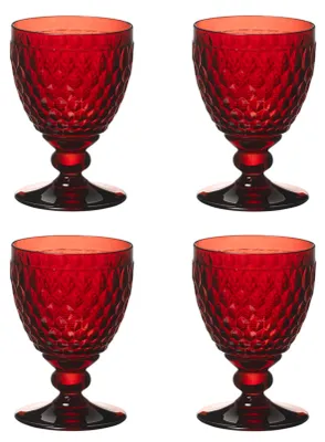 Produktbild von Villeroy & Boch Boston Coloured 4er Set Weißweinglas 125 ml rot Kristallglas