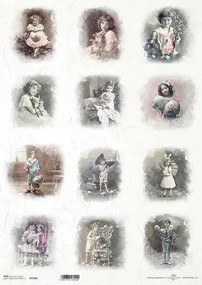 Immagine prodotto di ITD carta di riso per decoupage A3 fiori, ritratti di bambini 1038L