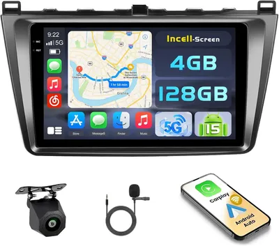 Imagen del producto de Radio para coche - Sistema de audio para automóvil - Reproductor multimedia - Radio para coche - Sistema de infoentretenimiento - Pantalla táctil de 9 pulgadas