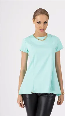 Produktbild von Damen Longshirt elegant Asymetrisch; Mintgrün/S/36
