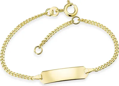 Produktbild von MATERIA by Matthias Wagner Baby Kinder Armband Name Gravur 333 Gold Kinderschmuck 12cm 14cm verstellbar GA-8