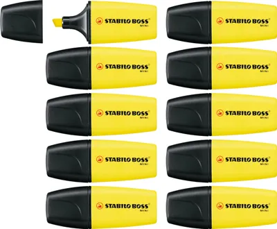 Produktbild von Textmarker - STABILO BOSS MINI - 10er Pack - gelb