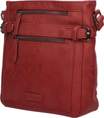 Produktbild von Große Damen Tasche Schultertasche Umhängetasche Crossover Bag Leder Optik Handtasche Rot