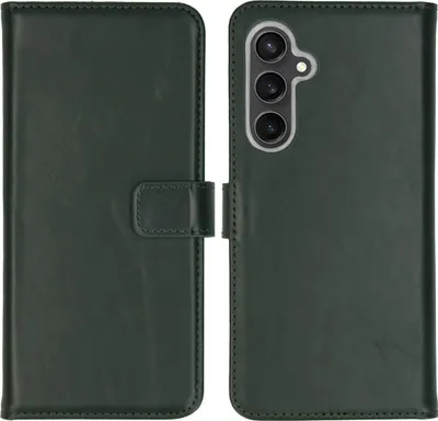 Image de Selencia Bibliothèque en cuir véritable pour le Samsung Galaxy S23 FE - Vert