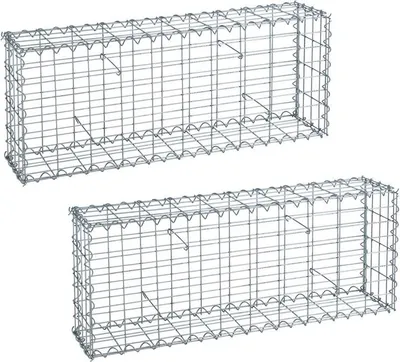 Produktbild von Gabione Spiralgabione Steinkorb 100x40x20 cm 2er Set  Draht Wand Gitter Metall