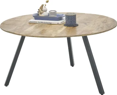 Produktbild von home24 Couchtisch Youwen, Mango-Massivholz, Eisengestell, 80 cm breit, 40 cm hoch
