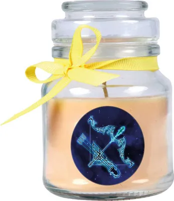 Produktbild von HS Candle "Sternzeichen" Duftkerze Vanille im Bonbonglas ( Schütze ) - viele Motive zur Auswahl, 120g - Brenndauer bis zu 30 Std - Sagittarius