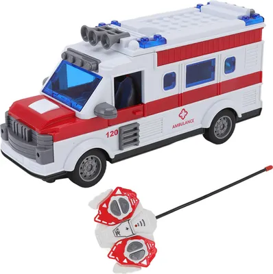 Immagine prodotto di Telecomando ambulanza giocattolo per bambini a quattro vie con luci ragazzo simulazione modello auto giocattolo